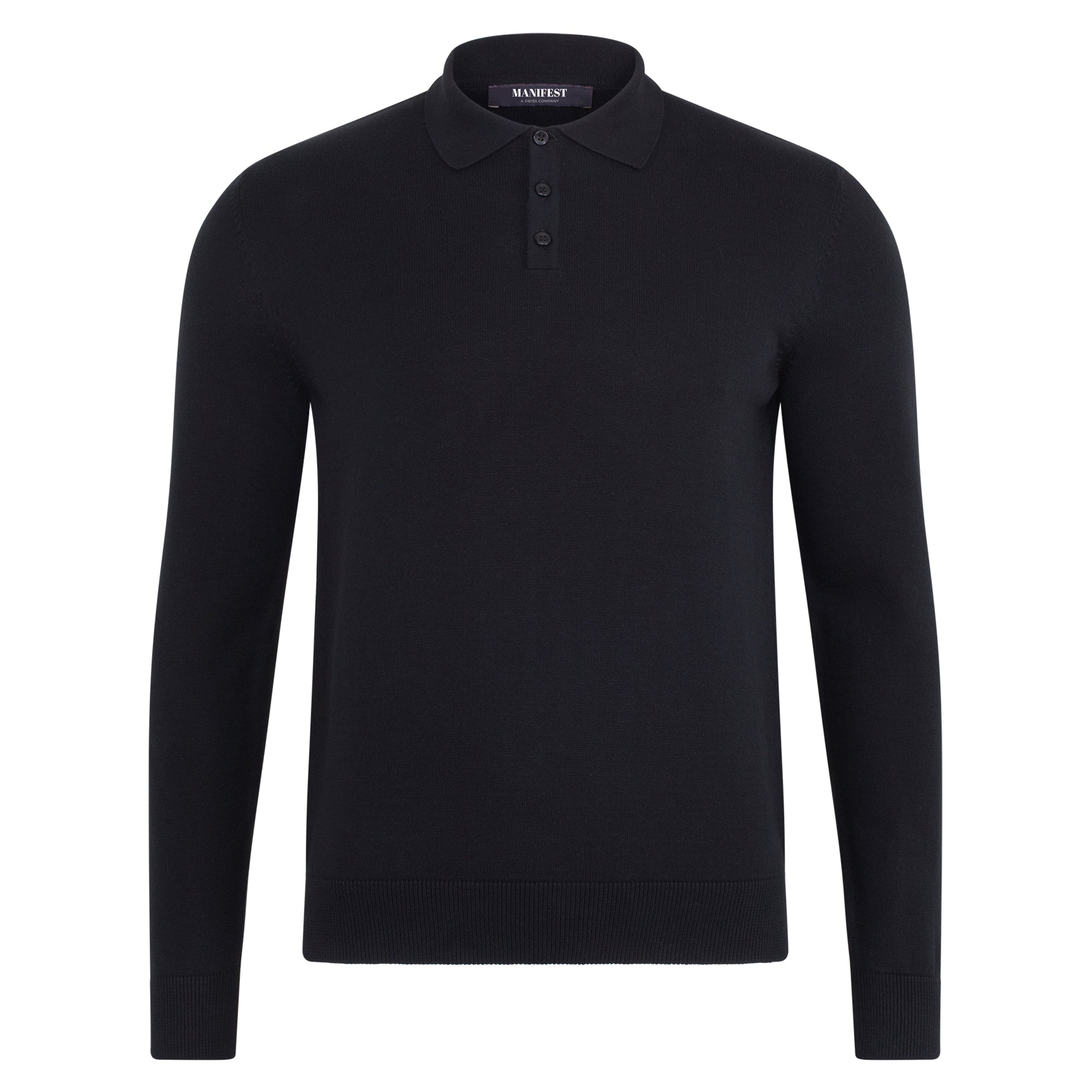 Longsleeve Polo-Shirt aus reinem Baumwollstrick