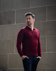 Longsleeve Polo-Shirt aus reinem Baumwollstrick